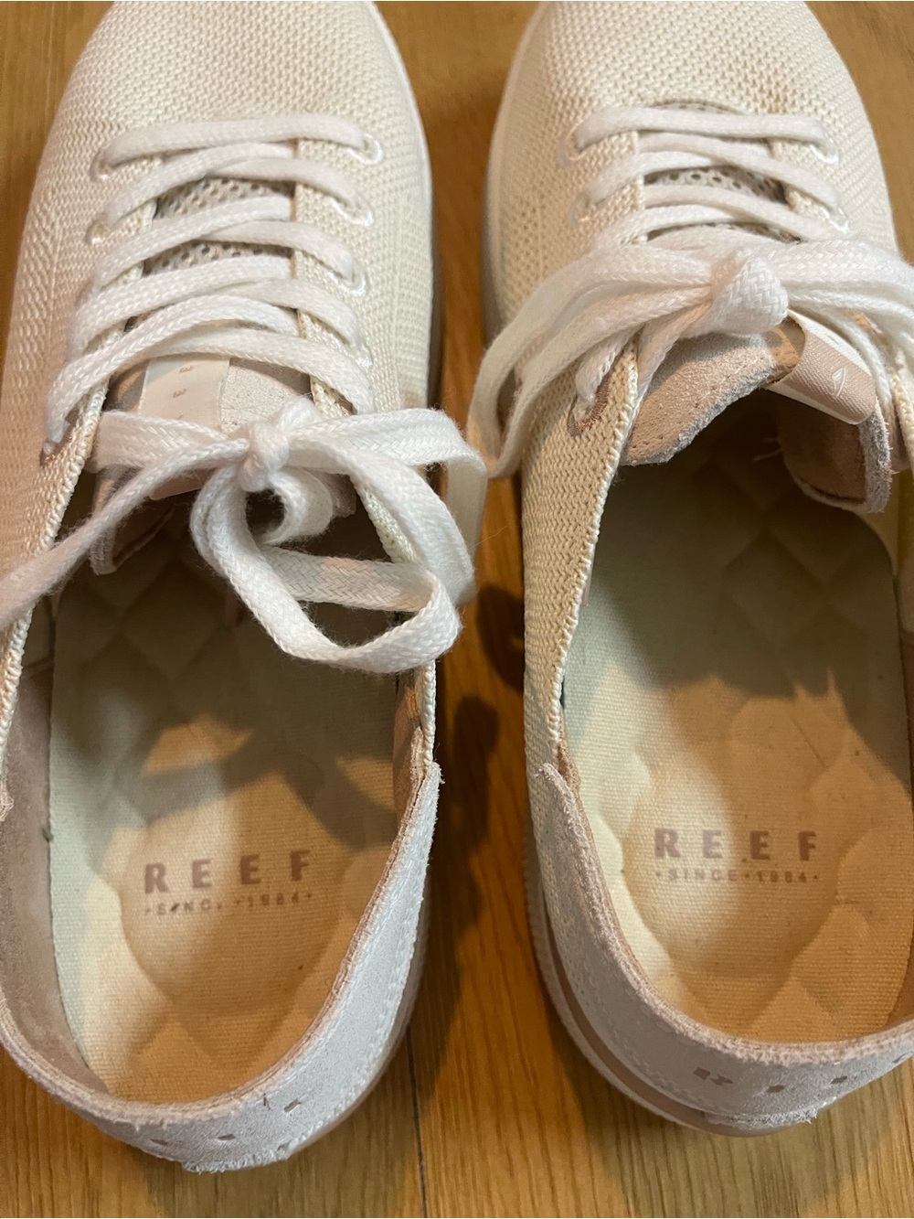 Reef Women’s Cream Knit Lace-Up Sneakers - Picture 8 of 11